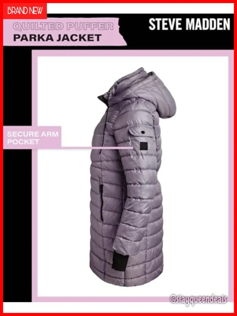 Long Hooded Puffer Parka Insulated Winter Coat Quilted Fill Packable